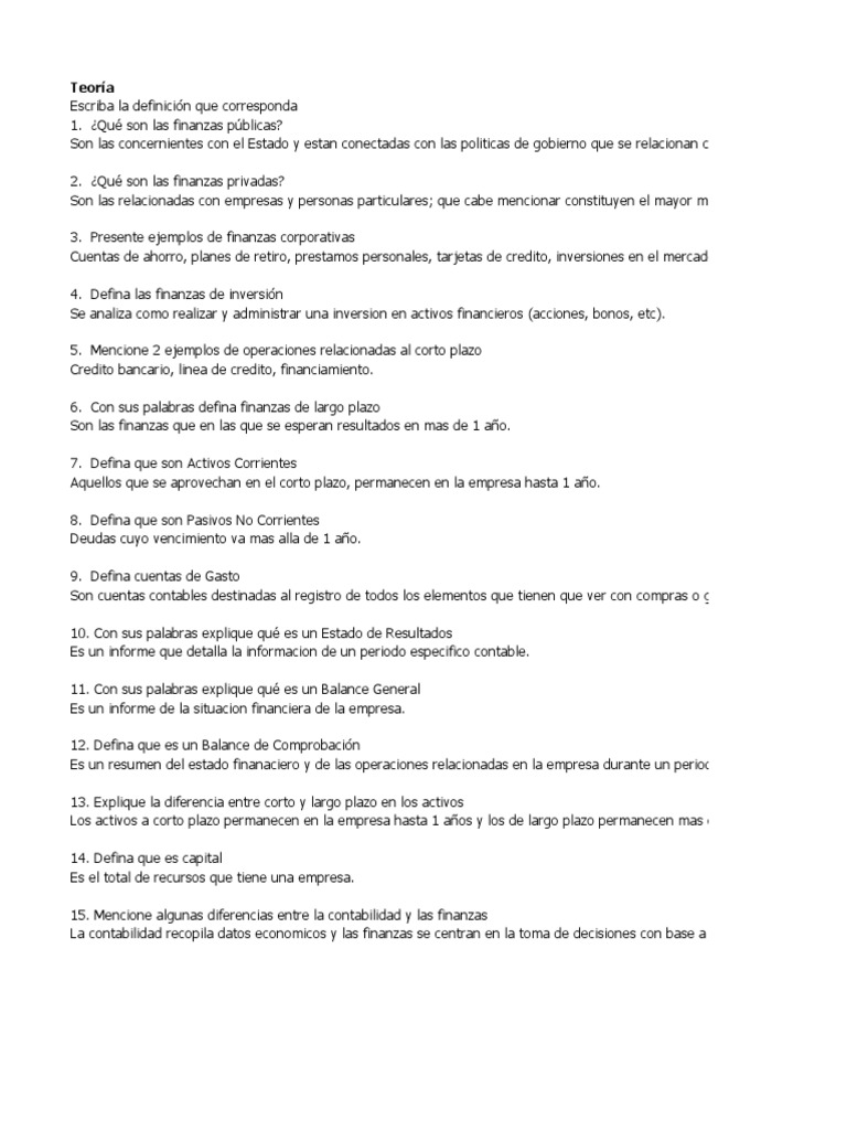 Conceptos Clave de Finanzas y Contabilidad | PDF | Contabilidad ...