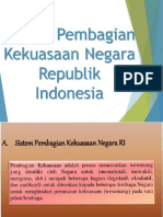 Sistem Pembagian Kekuasaan Negara Republik Indonesia