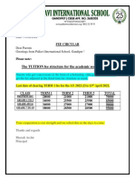 The TUITION Fee Structure For The Academic Session 2022-23: PIS/GPT/22-23/CIR/04 Date: 11/04/2022