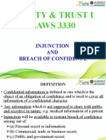 Injunction and Breach of Confidence