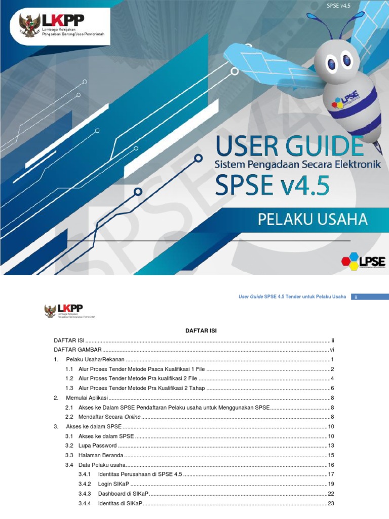 User Guide SPSE v4.5 Pelaku Usaha - Tender (Juli 2023) | PDF