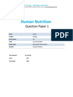 Human Nutrition: Question Paper 1