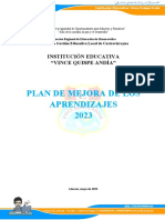Plan de Mejora de Los Aprendizajes 2023: Institución Educativa "Vince Quispe Andía"