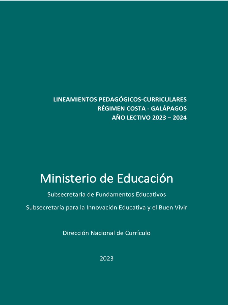 Lineamientos Pedagógicos Costa 2023-2024 | PDF | Plan de estudios ...