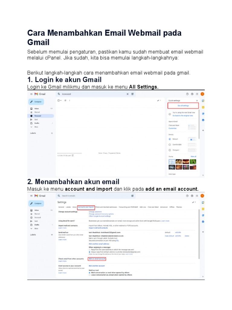 Tambah Email Webmail di Gmail | PDF
