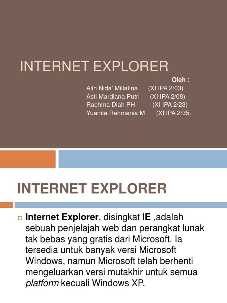 Internet Explorer PP | PDF | Seni | Teknologi & Rekayasa