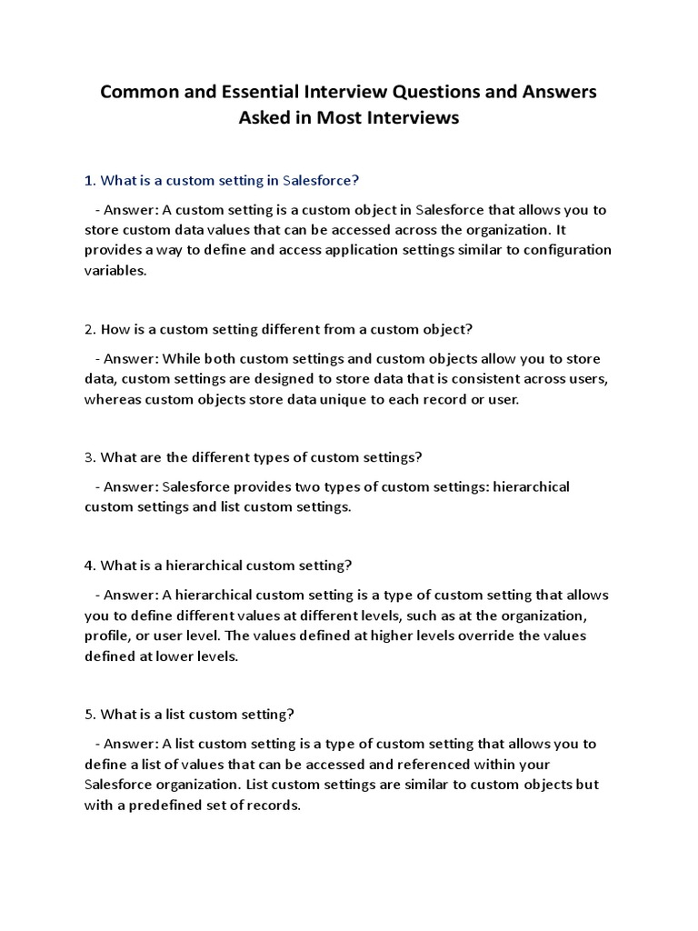 Salesforce Interview Q&A Guide | PDF