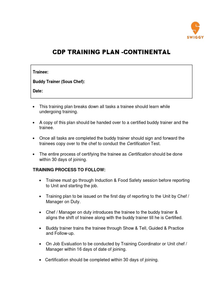 Continental CDP Training Schedule | PDF | Chef | Certification