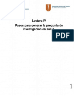 LECTURA 4. Pasos para Generar La Pregunta de Investigación en Salud