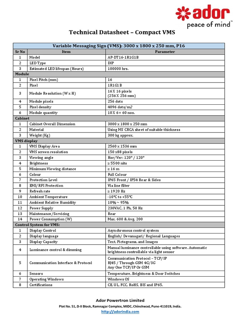 2.1 Compact VMS Datasheet | PDF | Pixel | Imaging