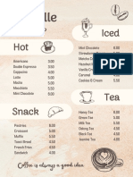 Beige and Brown Minimalist Aesthetic Coffee Shop Menu