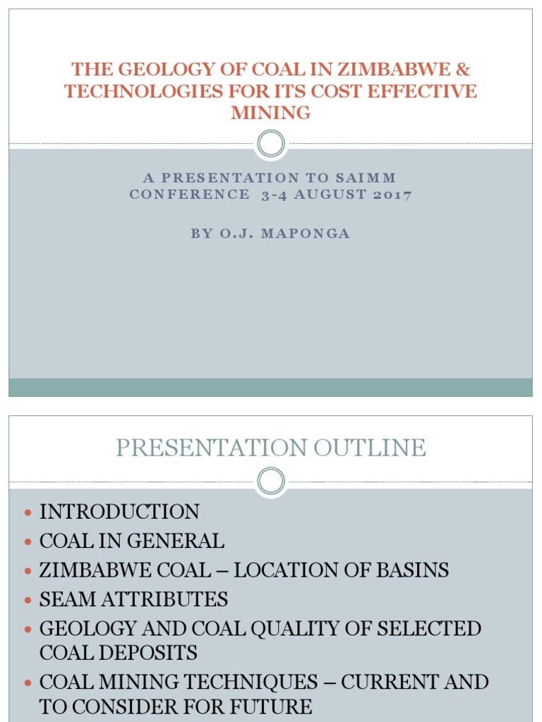 Zimbabwe Coal Geology and Mining Tech | PDF