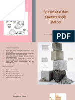 Spesifikasi Dan Karakteristik Beton: Aditya Irma Setya Putri 17050634039