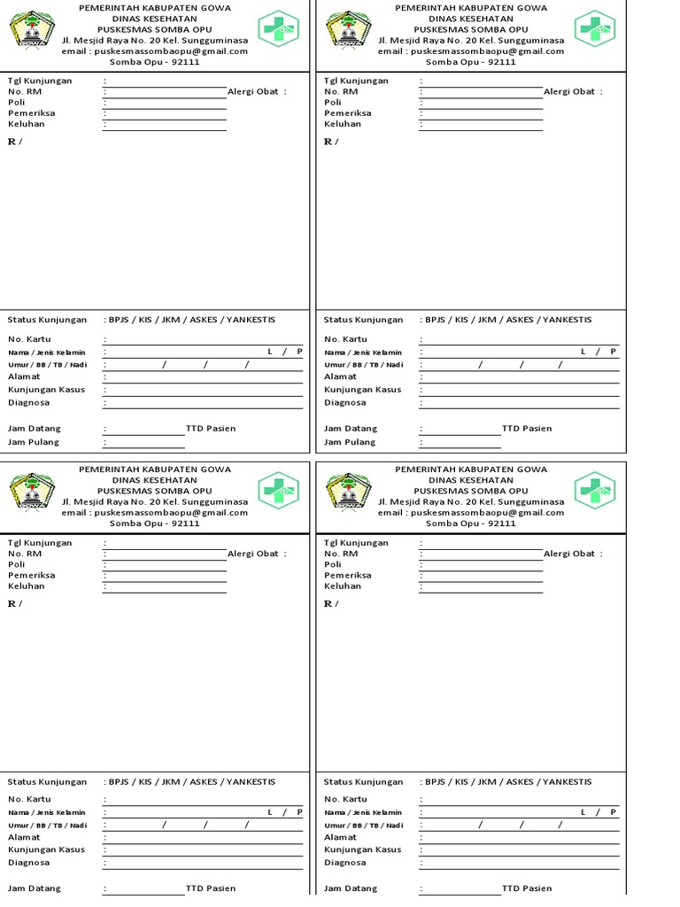 Format Resep PKM So (ST) | PDF