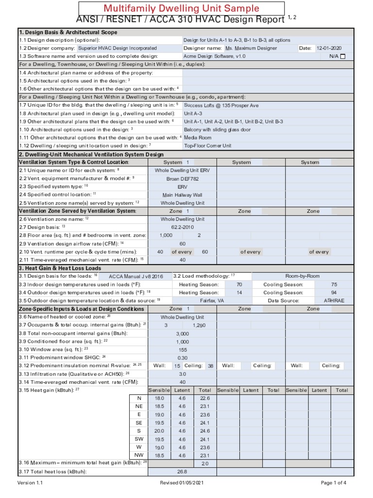 310 HVAC Design Report v3 2021 01 05 Clean MF Sample PDF