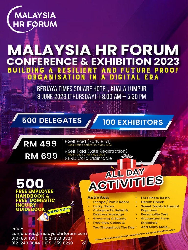 Malaysia Hr Forum Conference Exhibition 2023 Kuala Lumpur Delegates Pdf