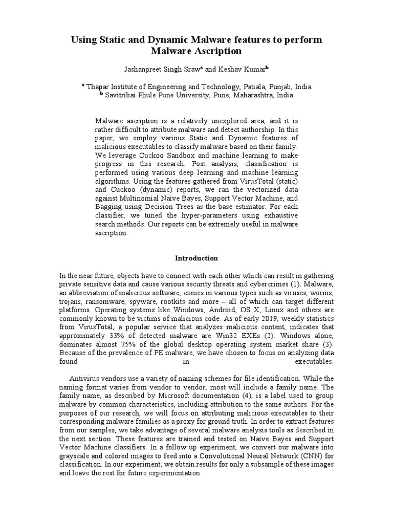 Hybrid Malware Analysis Techniques | PDF | Malware | Antivirus Software