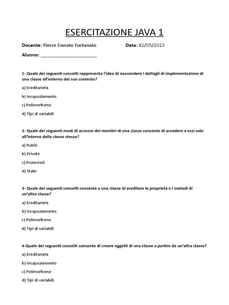 Esercitazione java 1 pdf