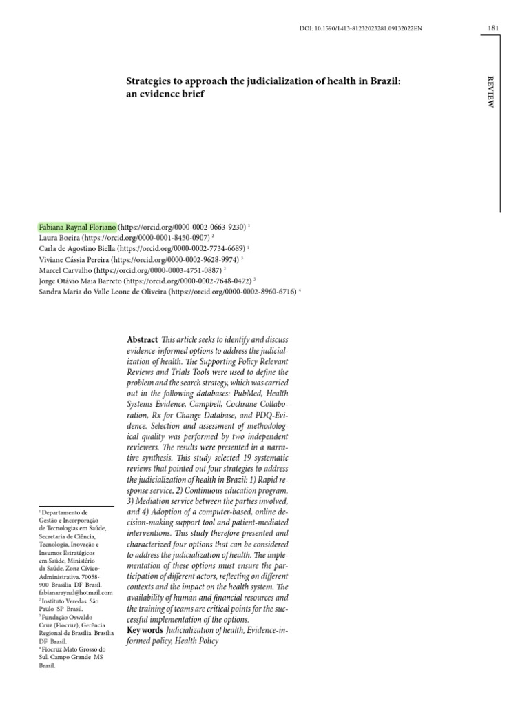 2.1.3a-Judicialização CienciaeSaude Ingles | PDF | Systematic Review ...