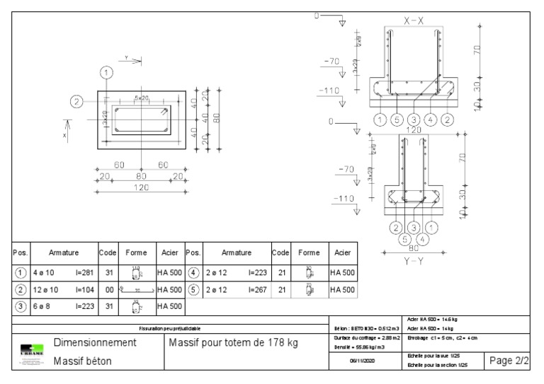 Plan De Ferraillage Massif 178 Kg Pdf