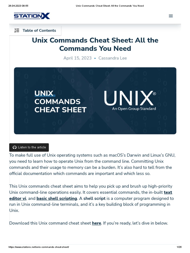 Cheat Sheet All The Commands You Need | PDF