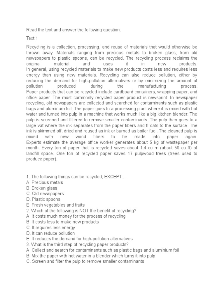 Explanation Reading Comprehension PDF