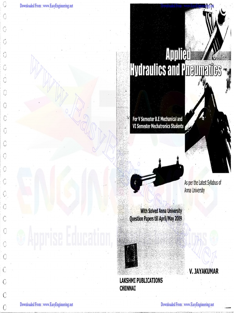 ME3492 Hydraulics and Pneumatics - 01 - by WWW - Learnengineering.in | PDF