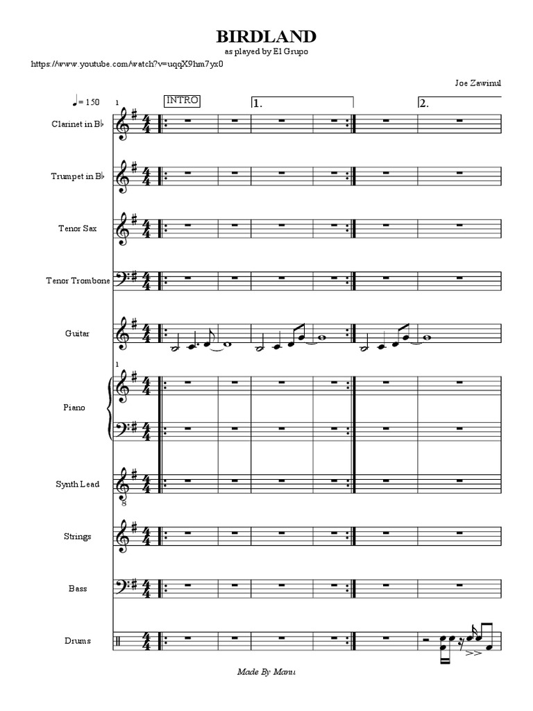 Birdland Download Free PDF Music Production Jazz