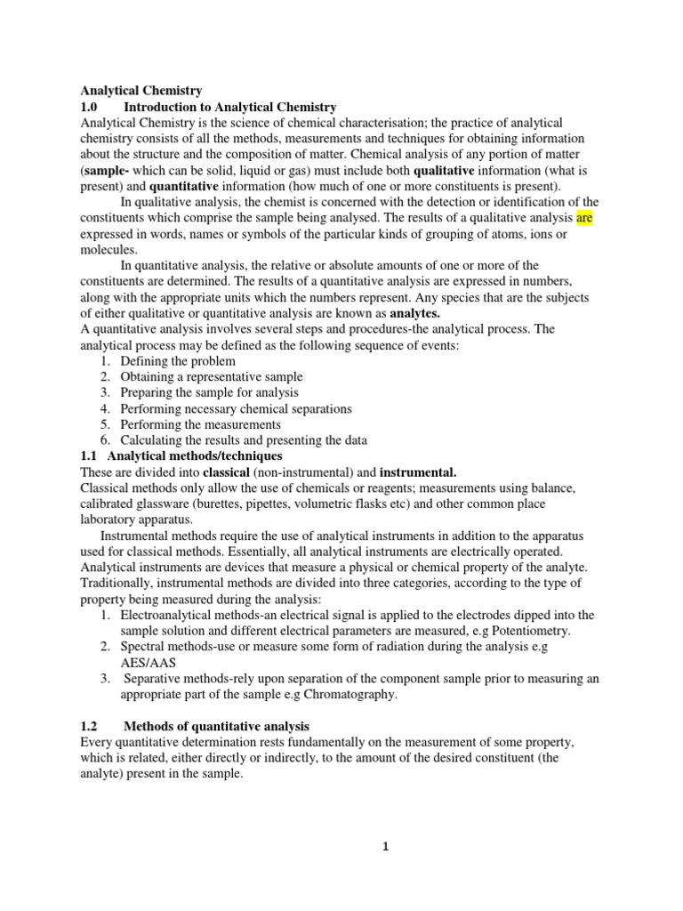 Analytical Methods in Chemistry | PDF | Chemistry | Titration