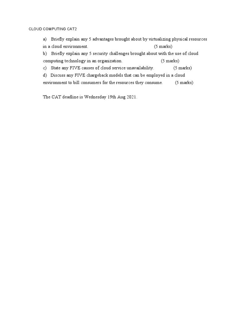 CAT 2 Cloud Computing PDF