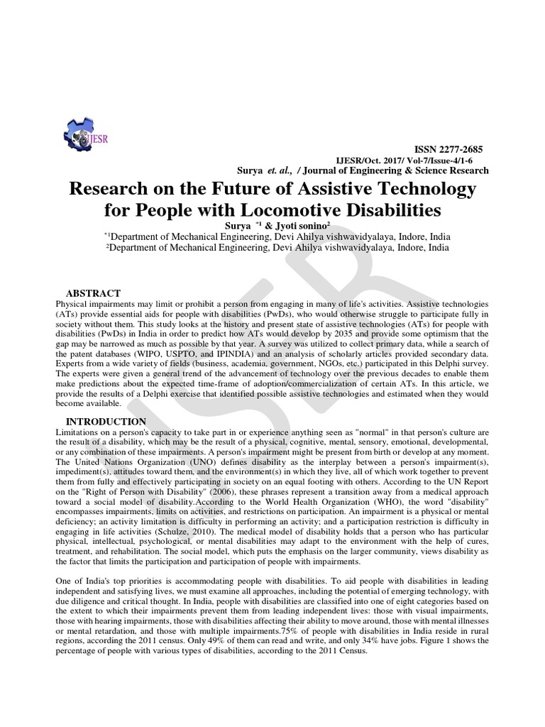 Research On The Future Of Assistive Technology For People With