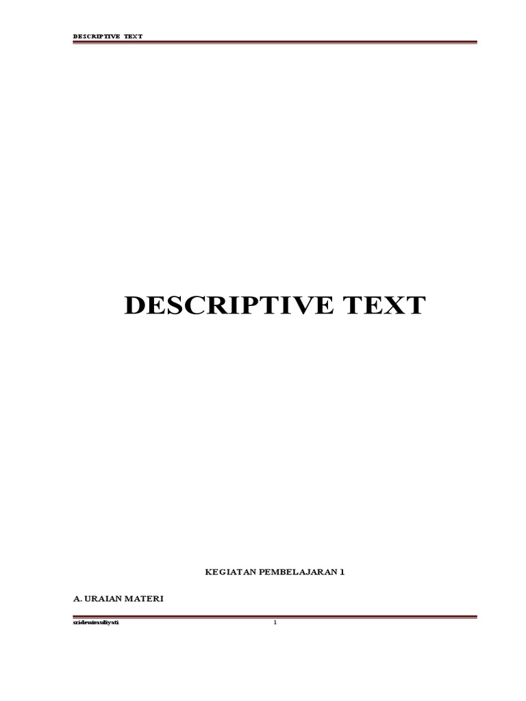 Unsur Kebahasaan Teks Deskripsi Kelas 7 | PDF
