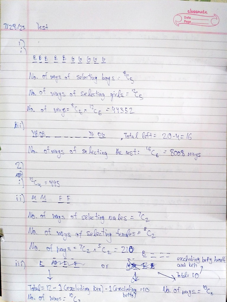 Permutation and Combination Solved Answers PDF