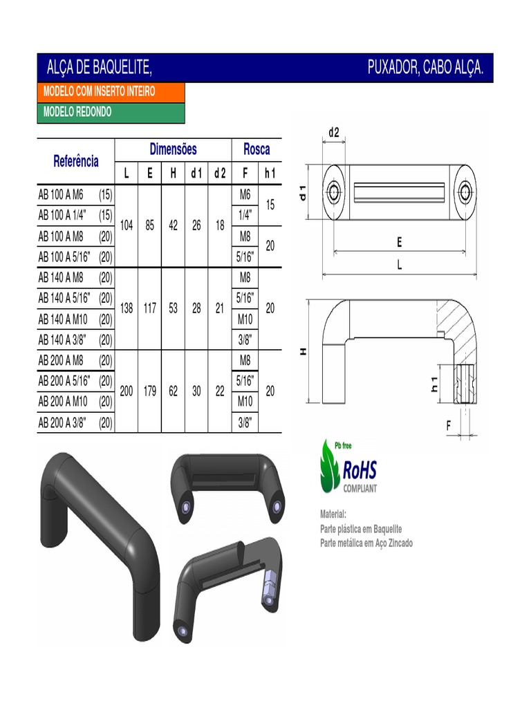 Alças de Baquelite AB 200 e Modelos | PDF