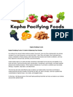 Kapha Pacifying Foods