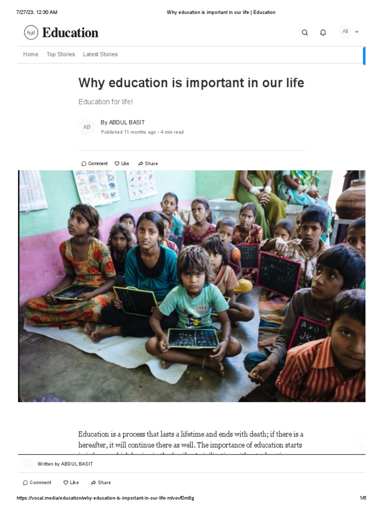 Why Education Is Important In Our Life Speech