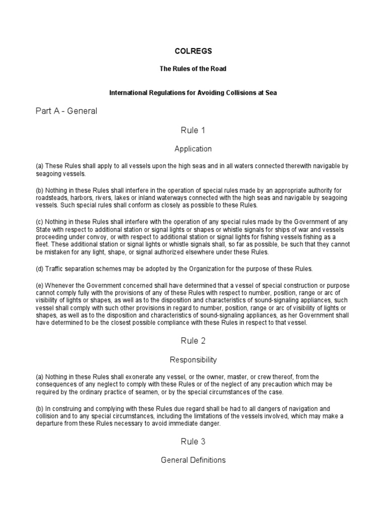 COLREGS Rules of The Road PDF