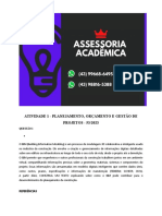 Atividade 1 - Planejamento, Orçamento e Gestão de Projetos - 53 2023