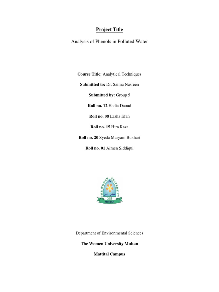 LAB Analysis of Phenols in Polluted Water.. PDF