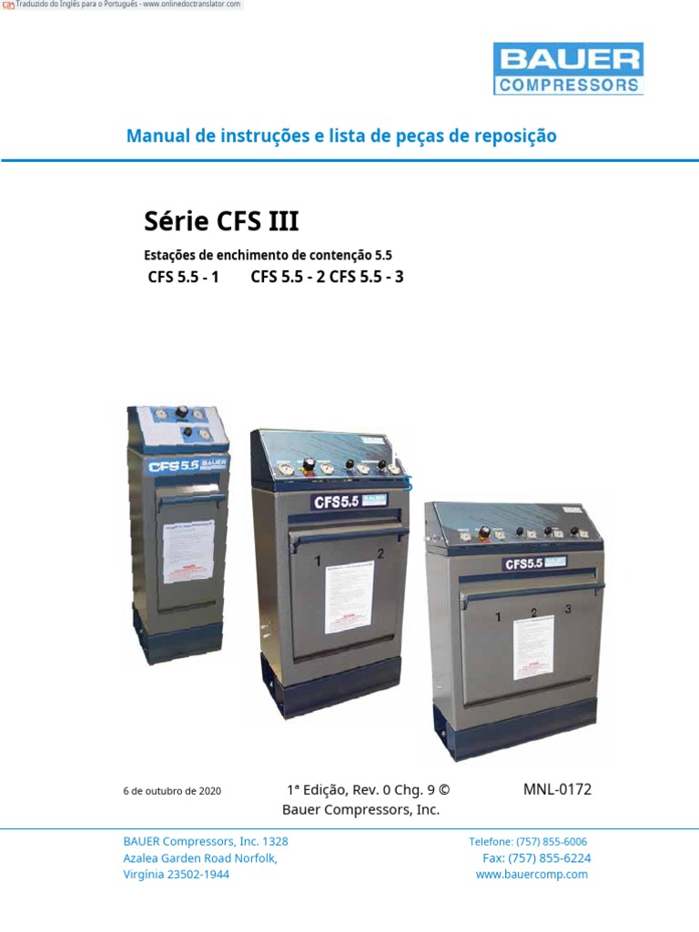 Compressor Bauer CFS5-5-3 MNL-0172.pt | PDF