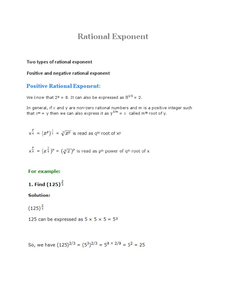 Lec 5 Rational Exponent | PDF