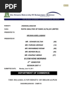 Ratio Analysis of Bank Alfalah Limited