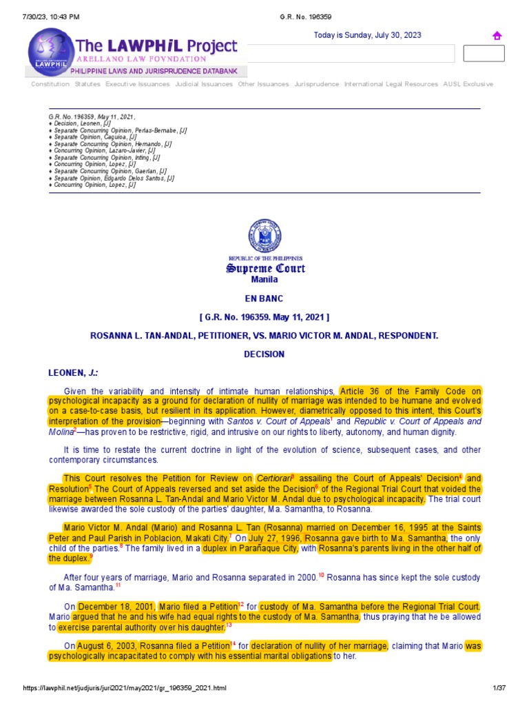 Tan andal v andal g r no 196359 may 11 2021 pdf