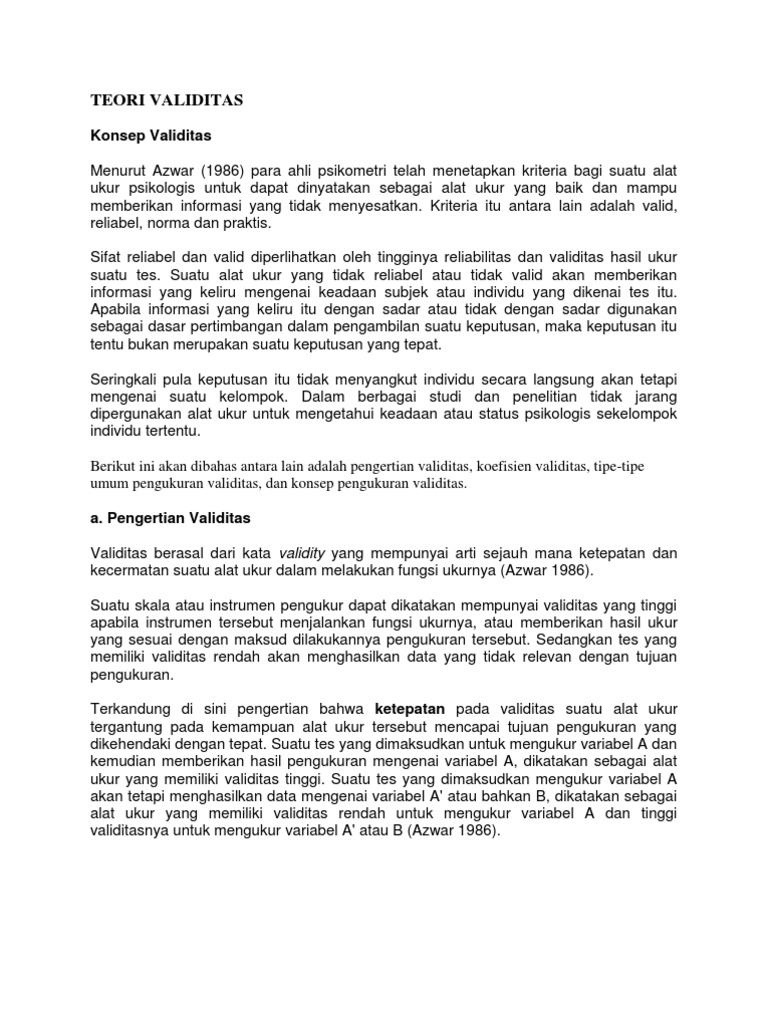 Teori Validitas