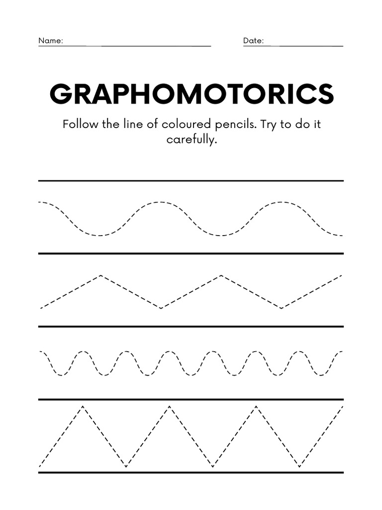 Black White Patterns Graphomotorics Worksheet | PDF