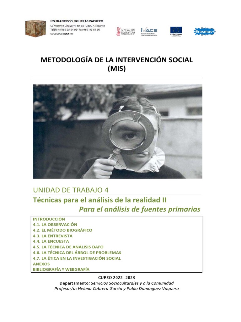 UT4 Técnicas para El Análisis de La Realidad Social II | PDF