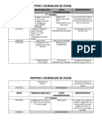 Rapport de Stage Journalier