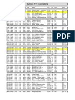2011 Summer Examination Timetable