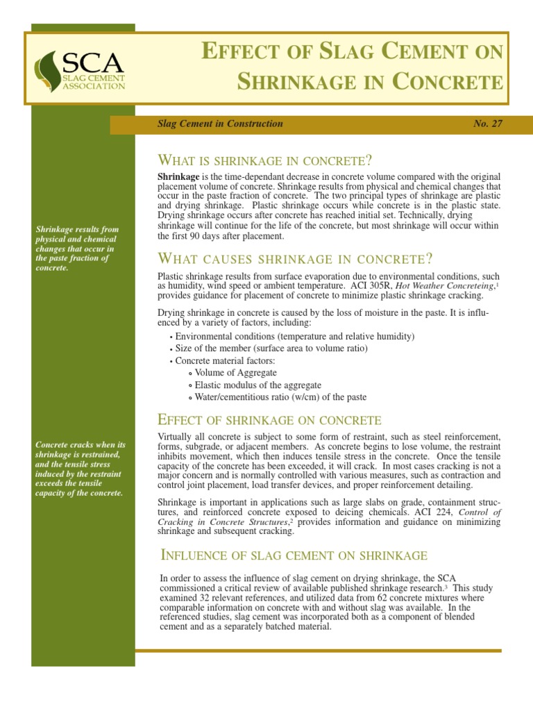 No27 Effect of Slag Cement On Shrinkage in Concrete | PDF | Concrete ...
