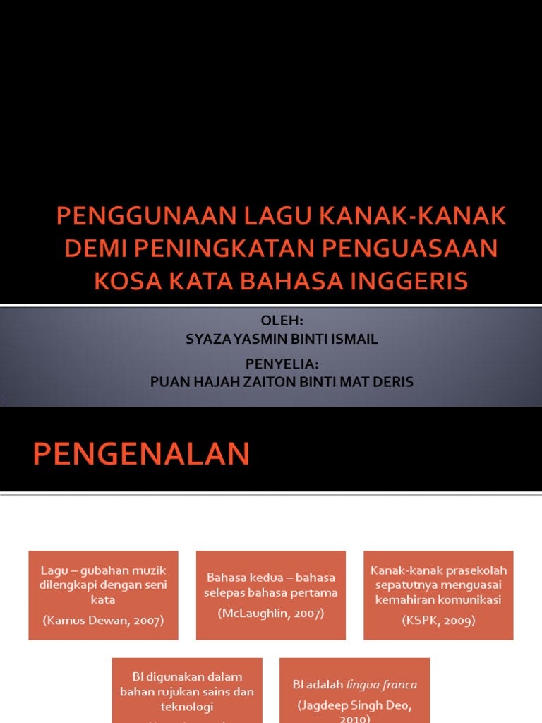 Penggunaan Lagu Kanak-kanak Demi Peningkatan Penguasaan ...